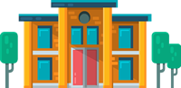 Graphic of bank building