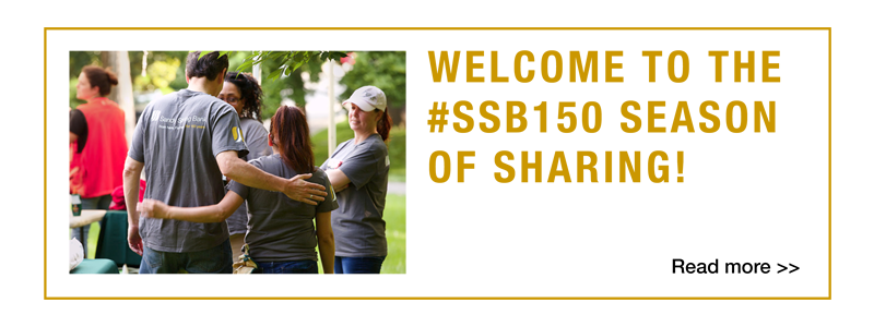 Group of Sandy Spring Bank emploees Welcome to the #SSB150 Season of Sharing!