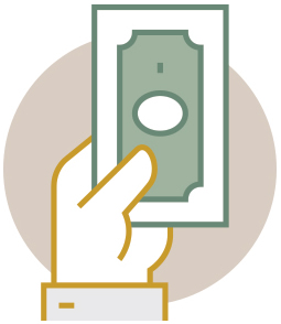 graphic Hand Holding Money representing Home Equity Line of Credit