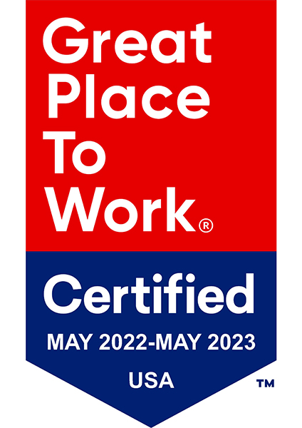 Great Place to Work Certified May 2022 - May 2023 USA logo
