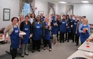 Sandy Spring Bank employees make PB&J sandwiches for the Our Daily Bread in Baltimore, MD.