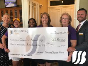 Sandy Spring Bank Donates $3,500 to Operation Renewed Hope 
